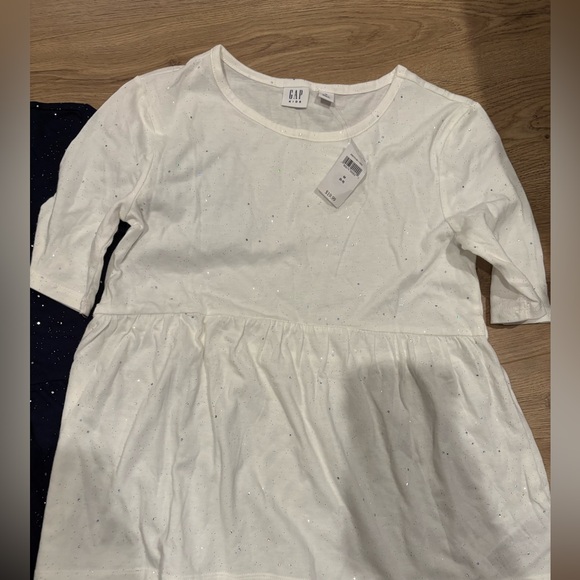 GAP Kids Navy and White Sparkle Peplum Tops Sz 8 NWT - Picture 3 of 10